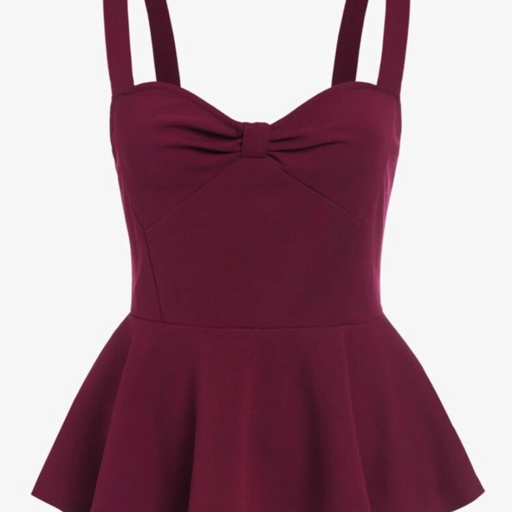 SHEIN Red Peplum cami Top